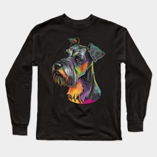 Miniature Schnauzer Dog Art Long Sleeve T-Shirt